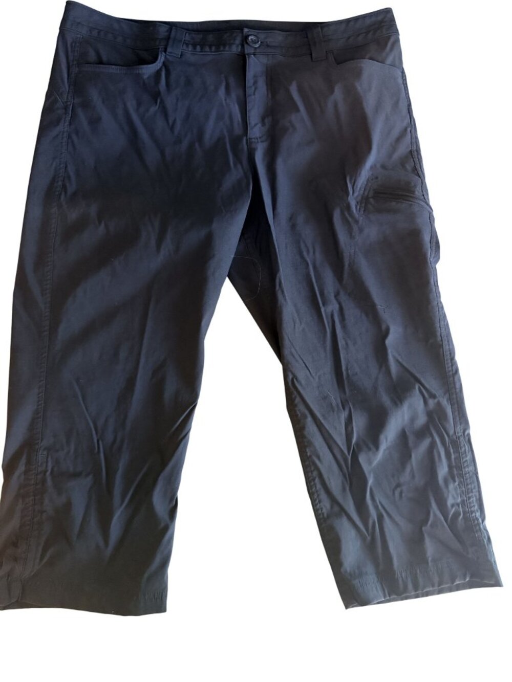 Eddie Bauer Womens Black Capri Pants Size 16 With Zip Pocket & Button Closure